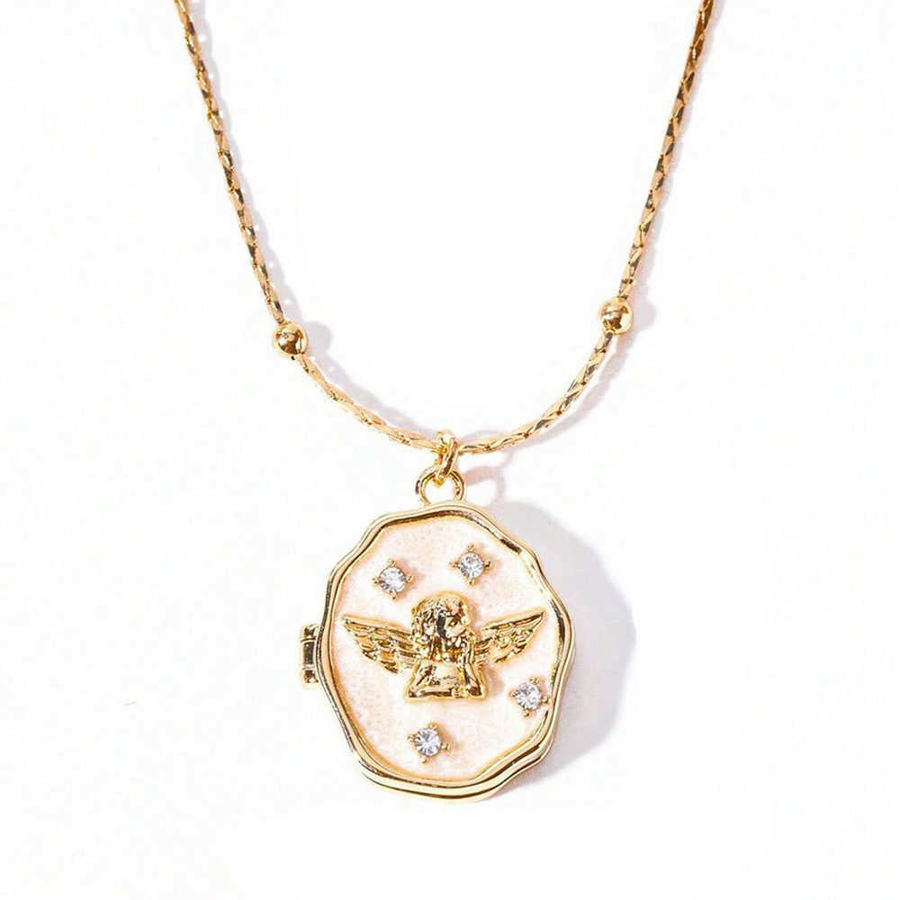 Angel Photo Opening And Closing Box, Cute Pet Photo Frame, Vintage Necklace