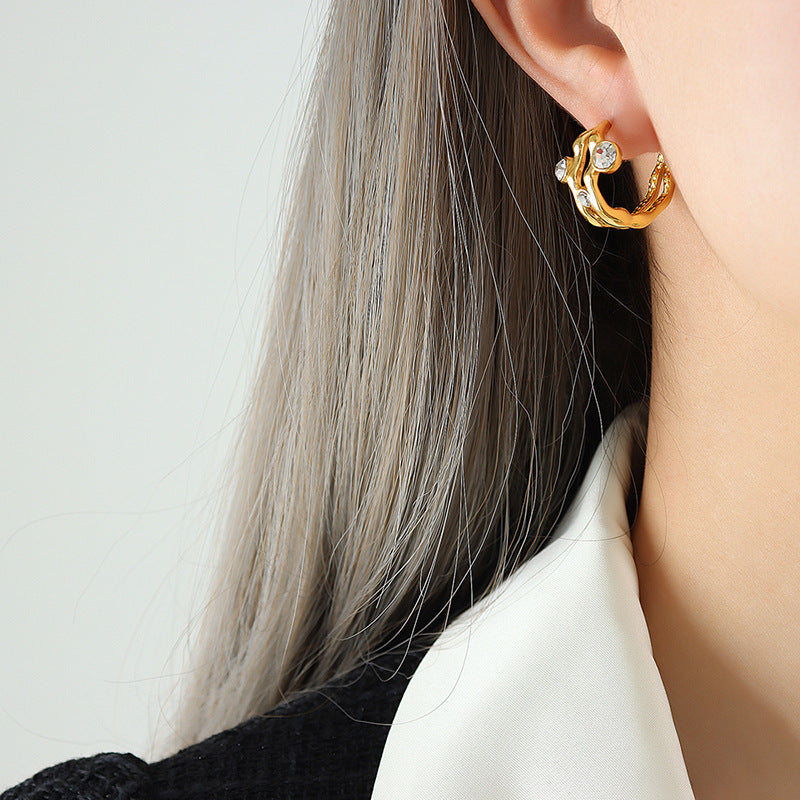 French Retro Double C Earrings For Women