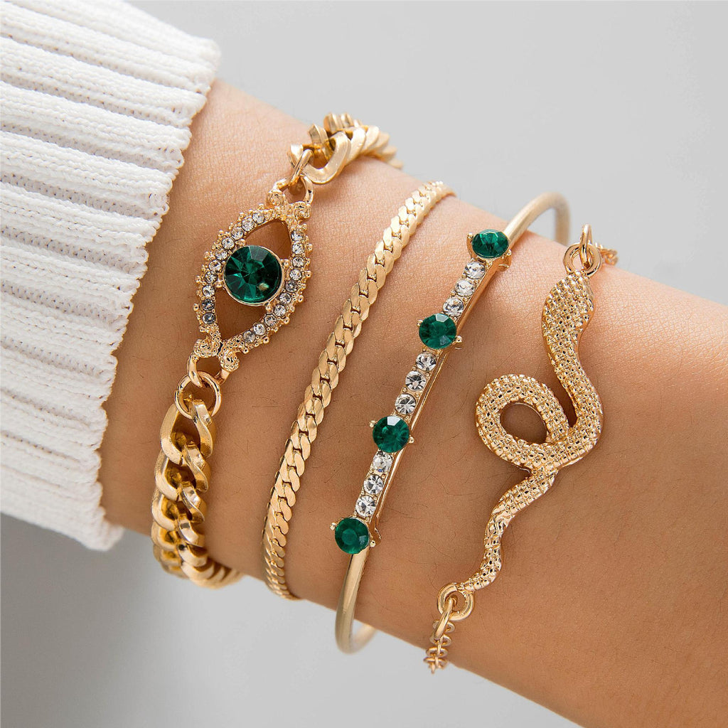 Fashion Special Diamond Jade Bracelet Suit