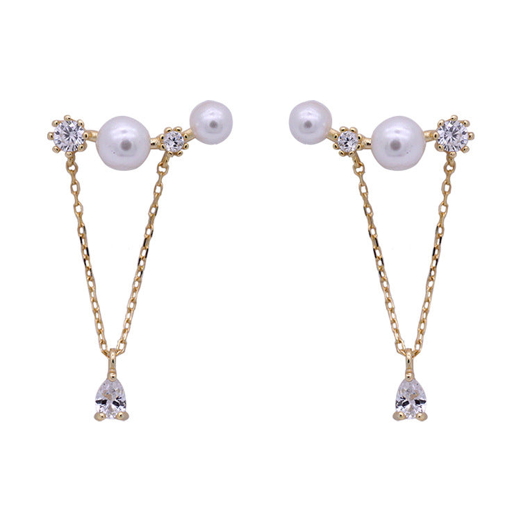 Sterling silver bead chain earrings