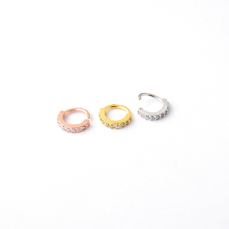 Temperament Titanium Steel Rose Gold Thin Rod Earrings