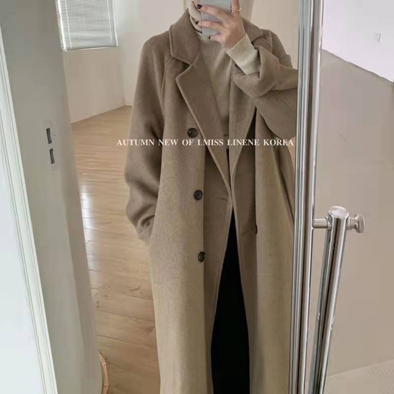 Women's Wool Coat Mid-length Loose Thicken Autumn Winter New Style Overcoat