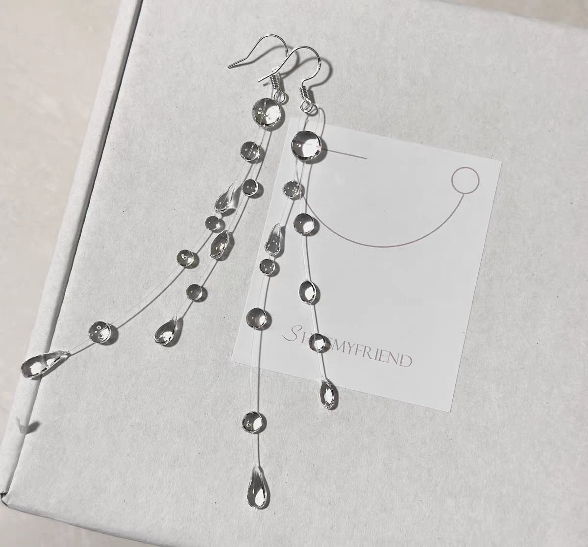 Frosted Dewdrop Jewelry  Unique Design Handmade Frosted Dewdrop Elegant Waterdrop Necklace  Earrings