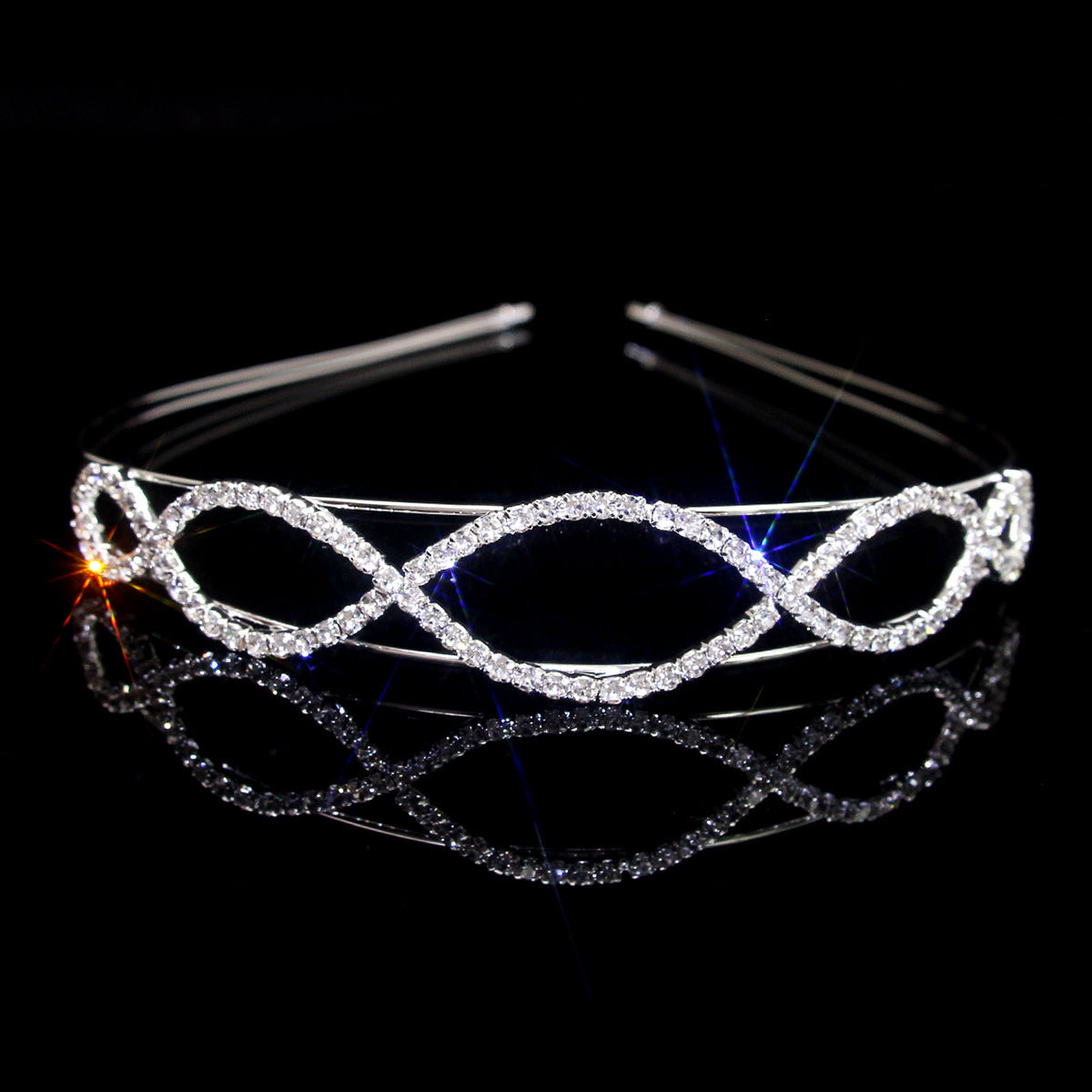 Crown Women's Hollow Claw Chain Rhinestone Princess Tiara Hairband