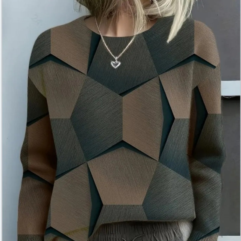 Women's Round-neck Fleece-lined Sweatshirt Thick And Lazy Style For Autumn And Winter