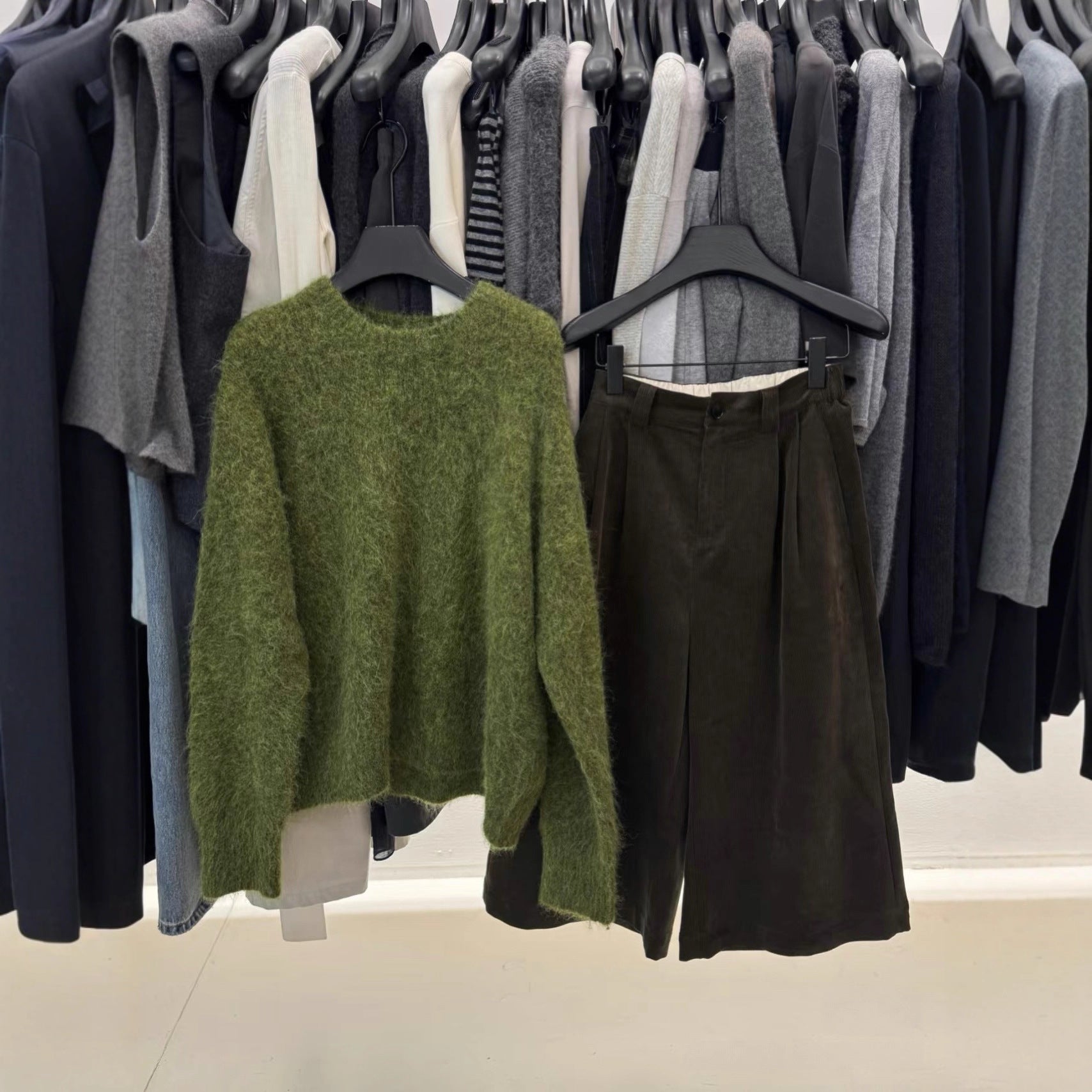 Lazy High-end Green Sweater Women