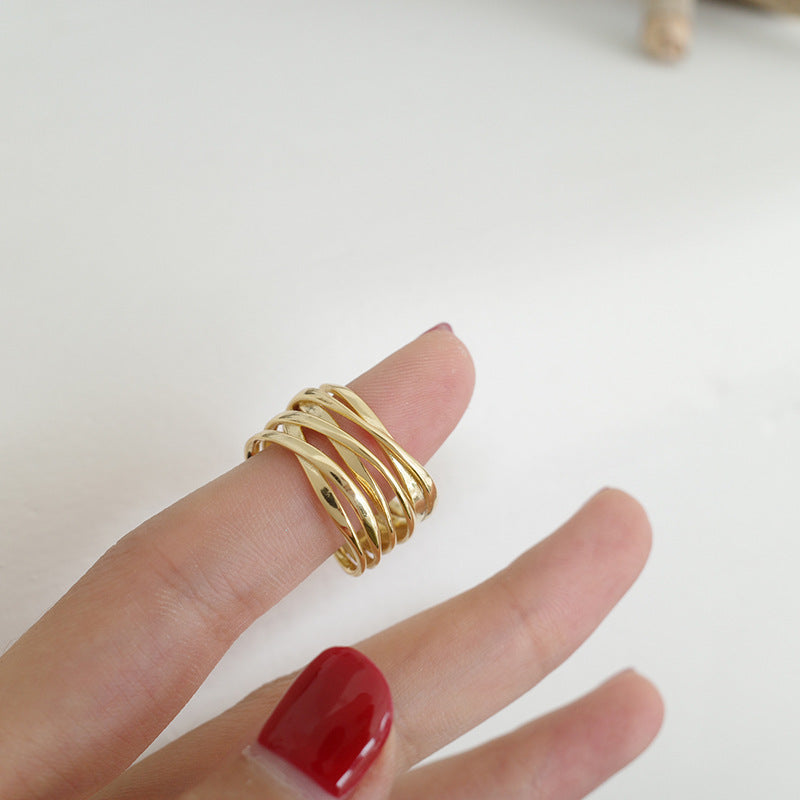 Retro Multi-layer Wrapped Line Ring For Women