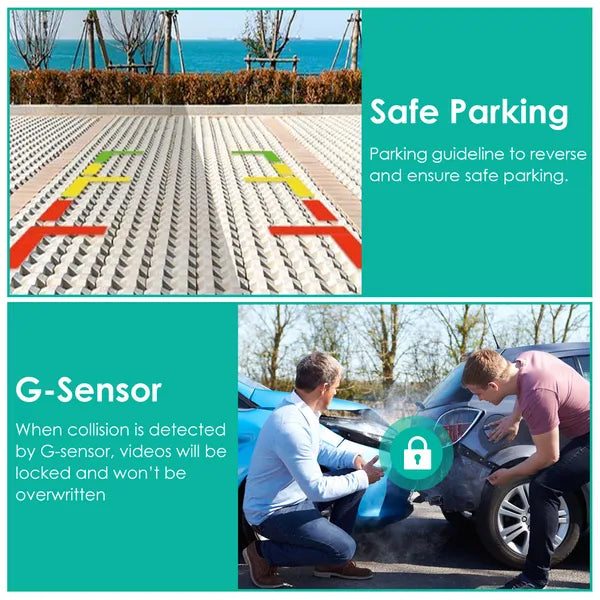 2K Car DVR 3 Channel Dash Cam Camcorder Camera Recorder With 140° Angle GPS WiFi Night Vision G-sensor Loop Recording Parking Monitor