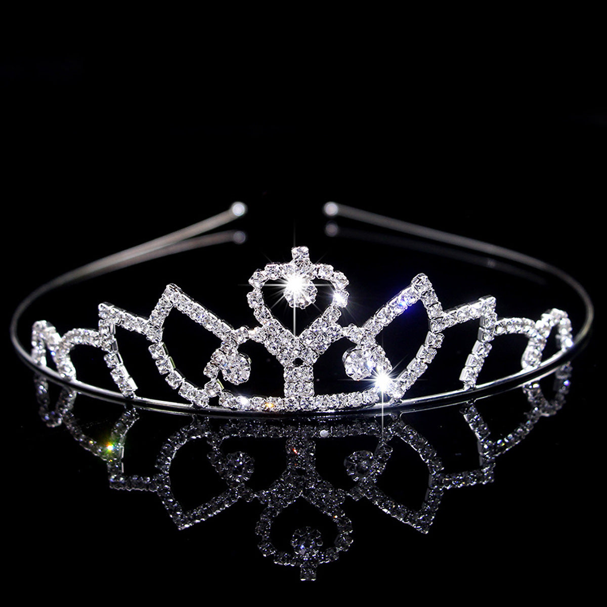 Crown Women's Hollow Claw Chain Rhinestone Princess Tiara Hairband