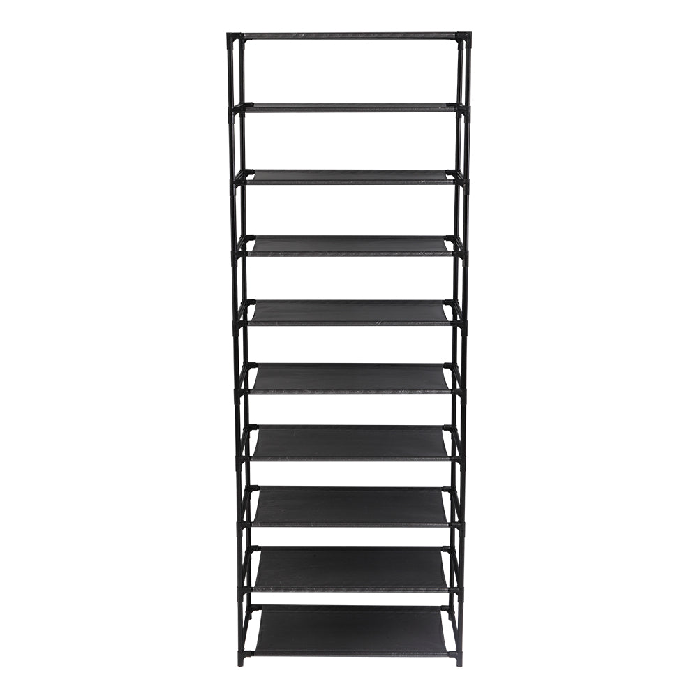 10 Tier Stackable Shoe Rack Storage Shelves Shelf Organizer Stackable Long Shoe Shelf For Hallway Entryway Closet Garage Bedroom Cloakroom Stainless Steel Frame Holds 50 Pairs Of Shoes