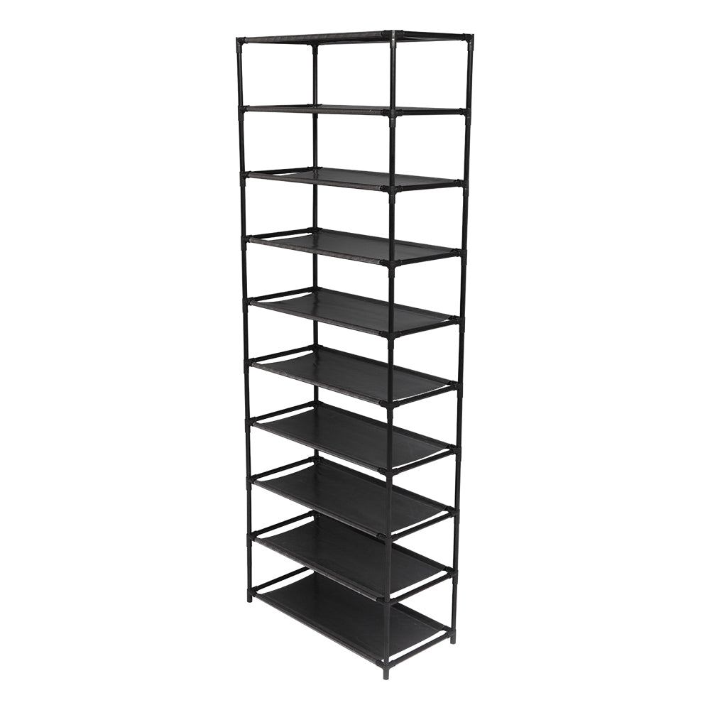 10 Tier Stackable Shoe Rack Storage Shelves Shelf Organizer Stackable Long Shoe Shelf For Hallway Entryway Closet Garage Bedroom Cloakroom Stainless Steel Frame Holds 50 Pairs Of Shoes