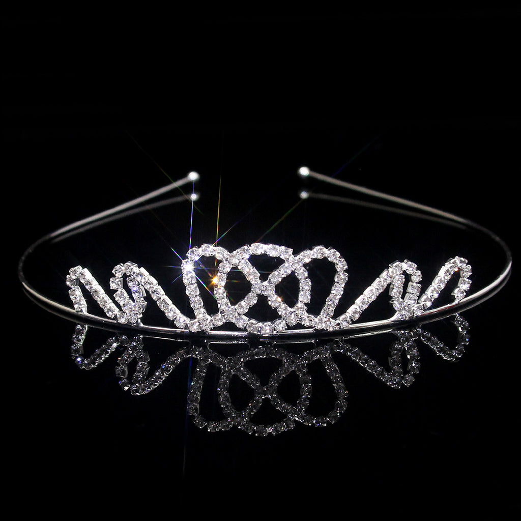 Crown Women's Hollow Claw Chain Rhinestone Princess Tiara Hairband