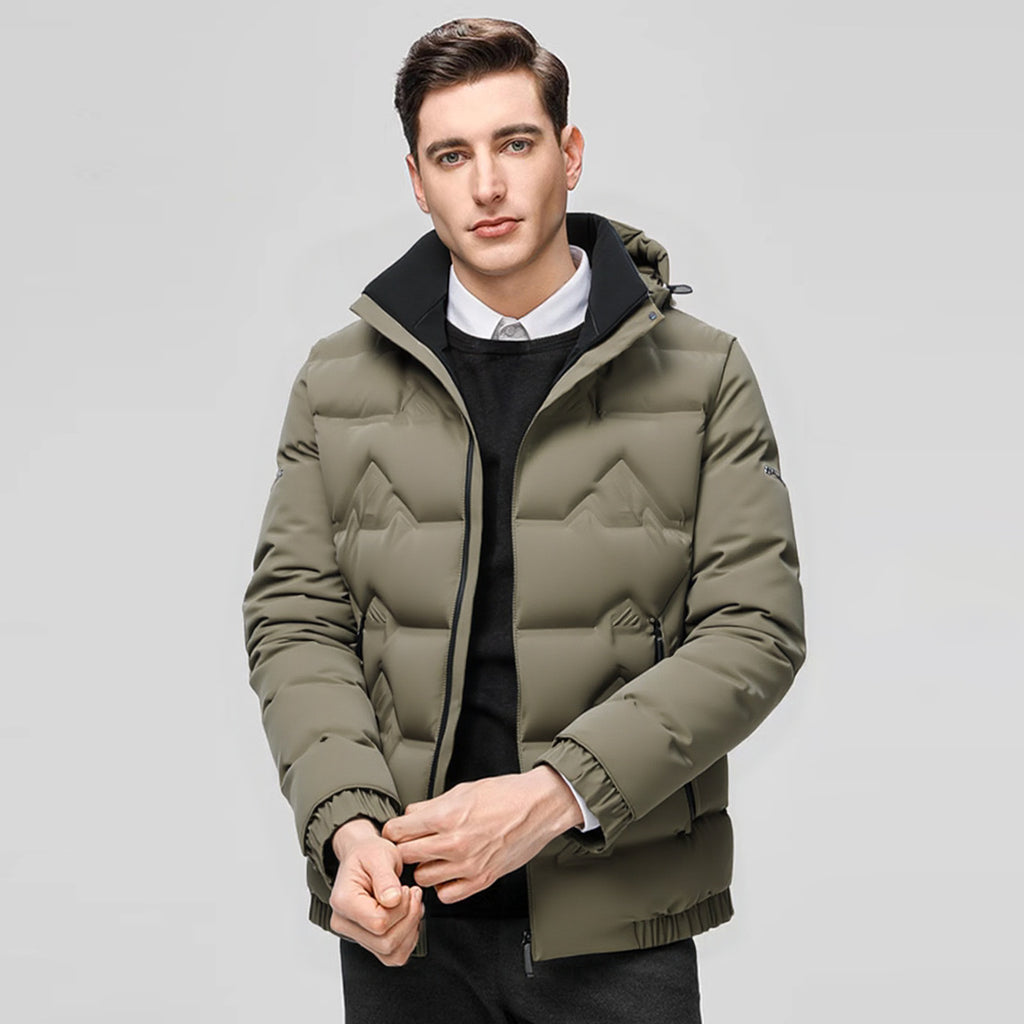 Winter Men's Thick Stand-up Collar Cotton Jacket For Business Casual