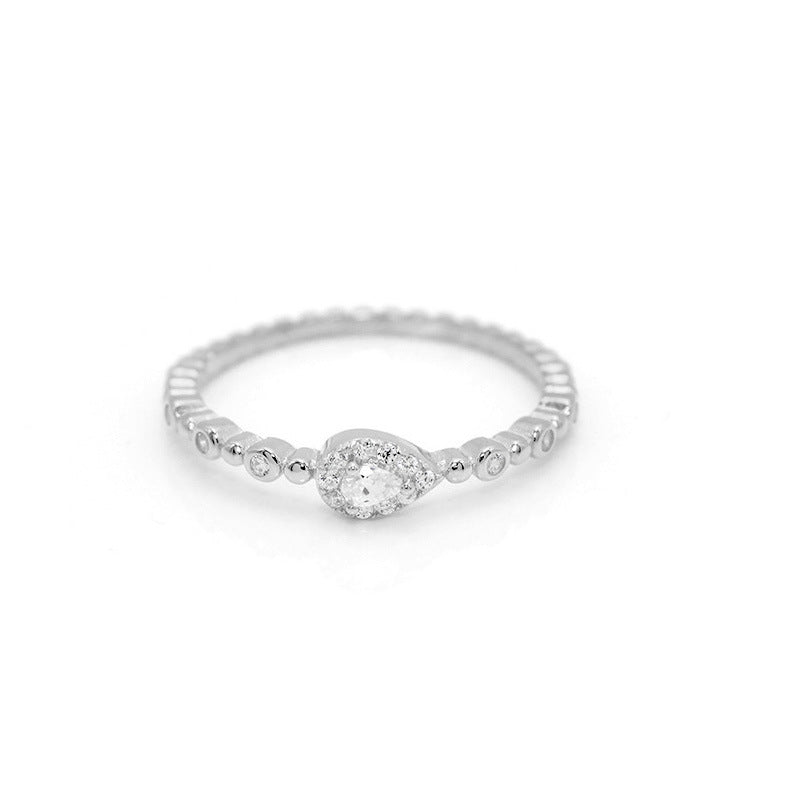 Korean And Japanese Popular Diamond-encrusted Stacking Rings For Women