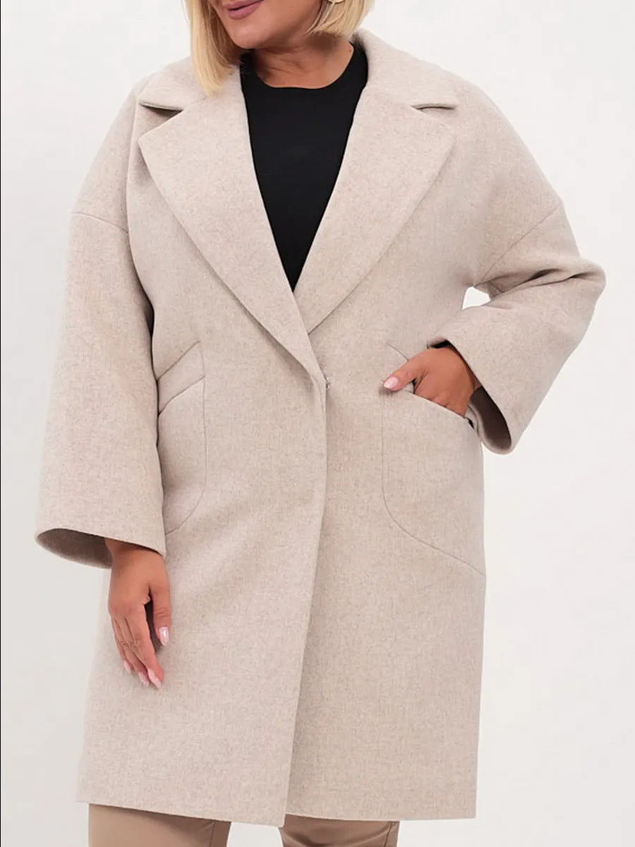 Long Wool Coat With Pockets For Women
