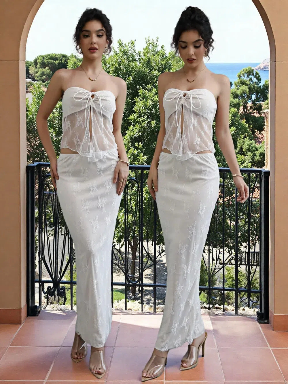 High-end Lace Camisole And Skirt Two-piece Set