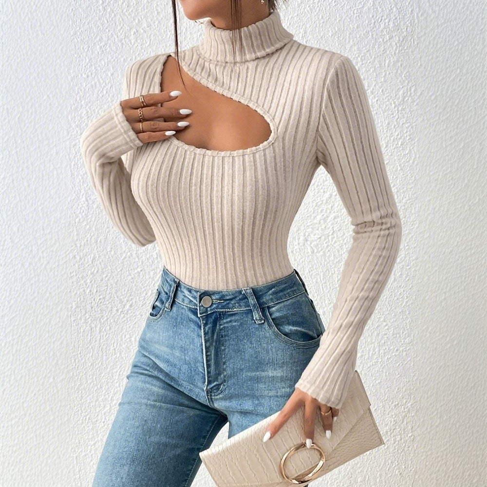 European And American Women's Clothing Light Mature Style T-shirt, Autumn And Winter New Elegant Slim Short Top