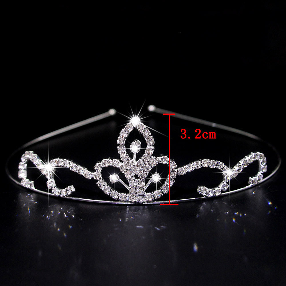 Crown Women's Hollow Claw Chain Rhinestone Princess Tiara Hairband