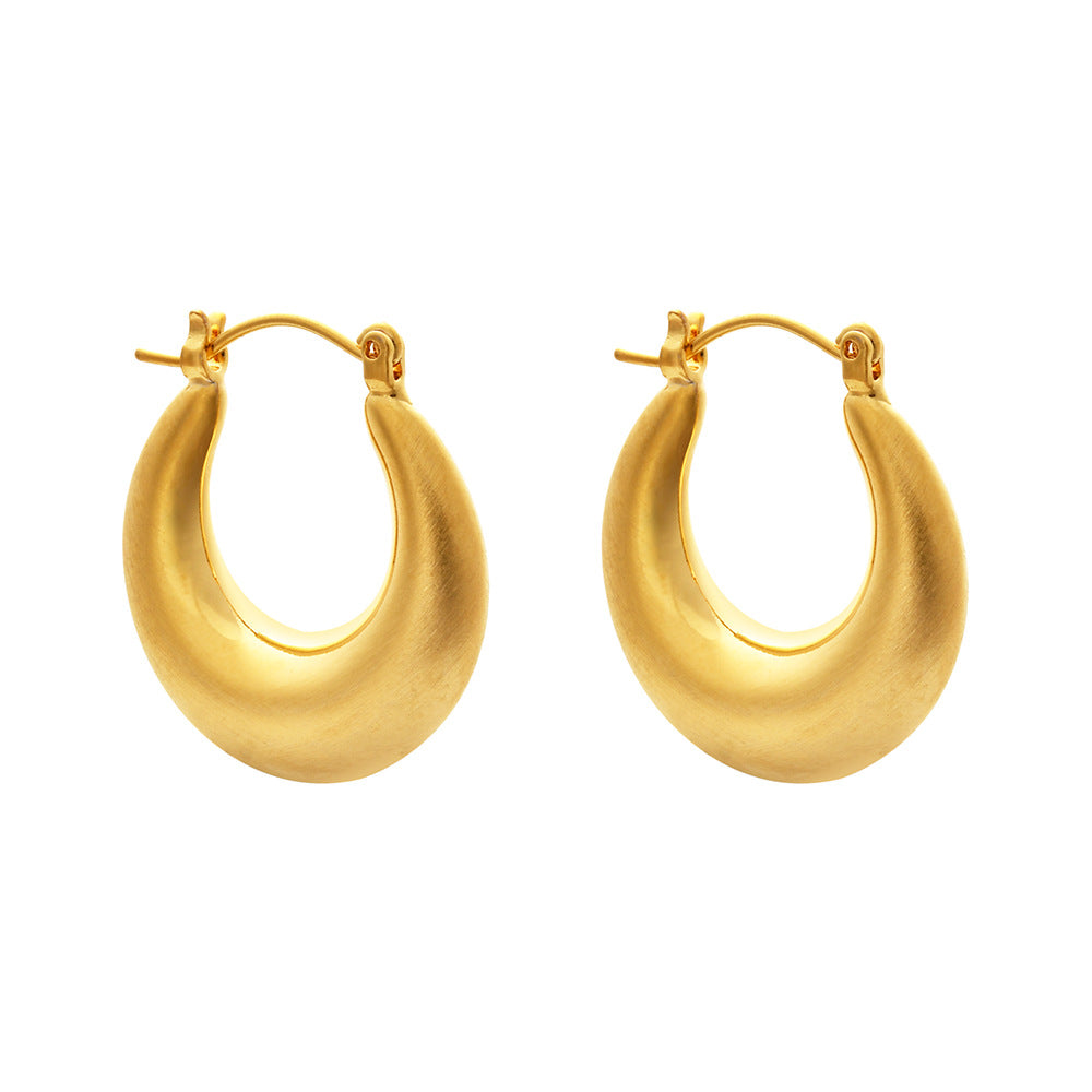 Retro Minimalist Hollow Brushed Earrings For Women