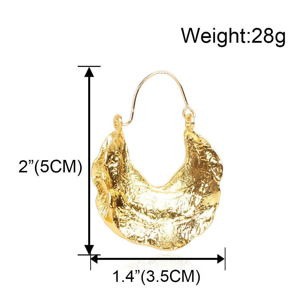 Retro Alloy Concave-convex Texture Irregular Earrings