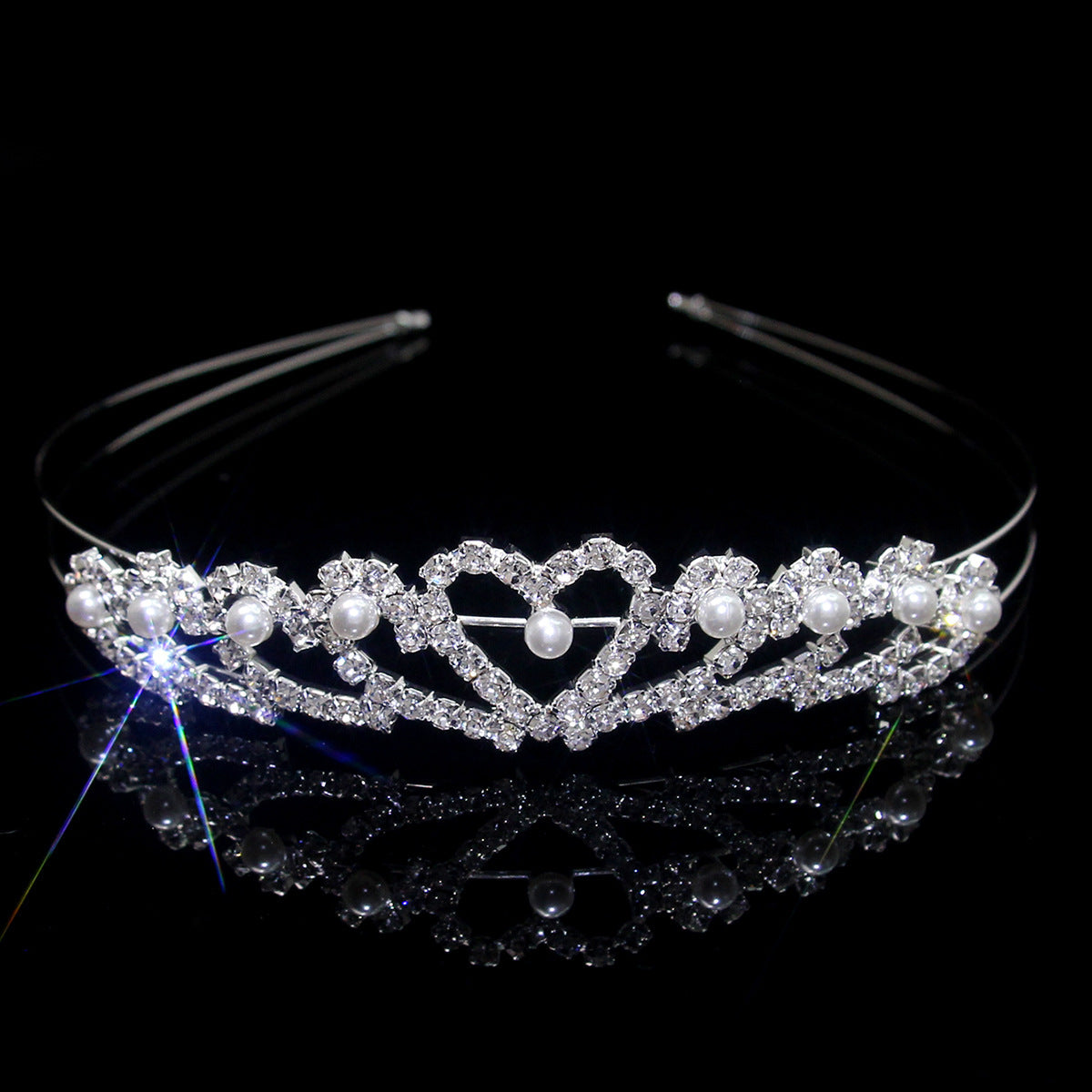 Crown Women's Hollow Claw Chain Rhinestone Princess Tiara Hairband