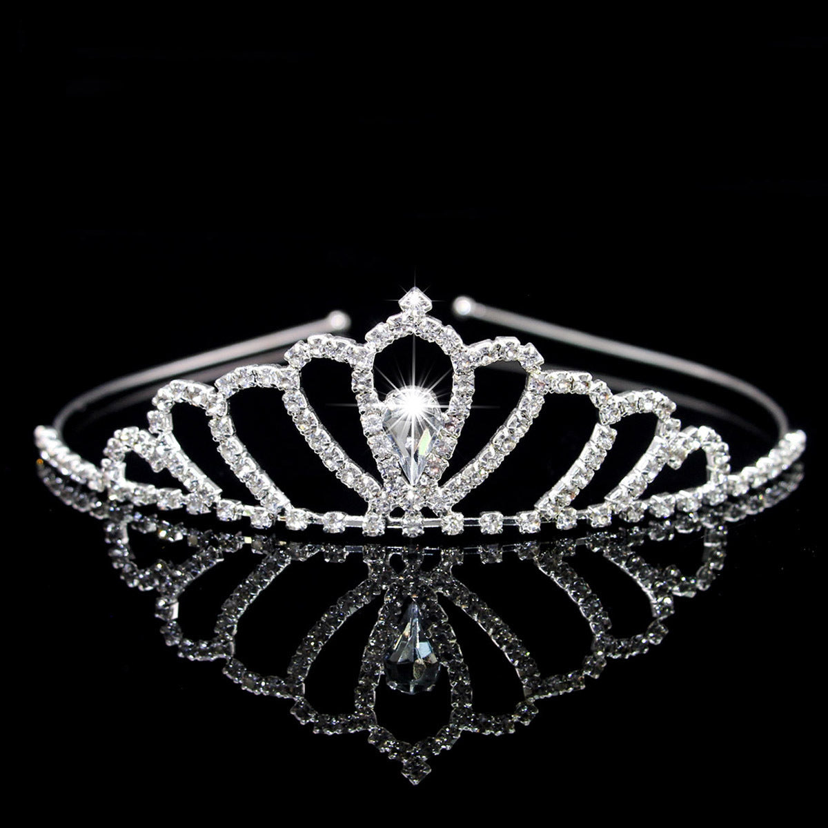 Crown Women's Hollow Claw Chain Rhinestone Princess Tiara Hairband