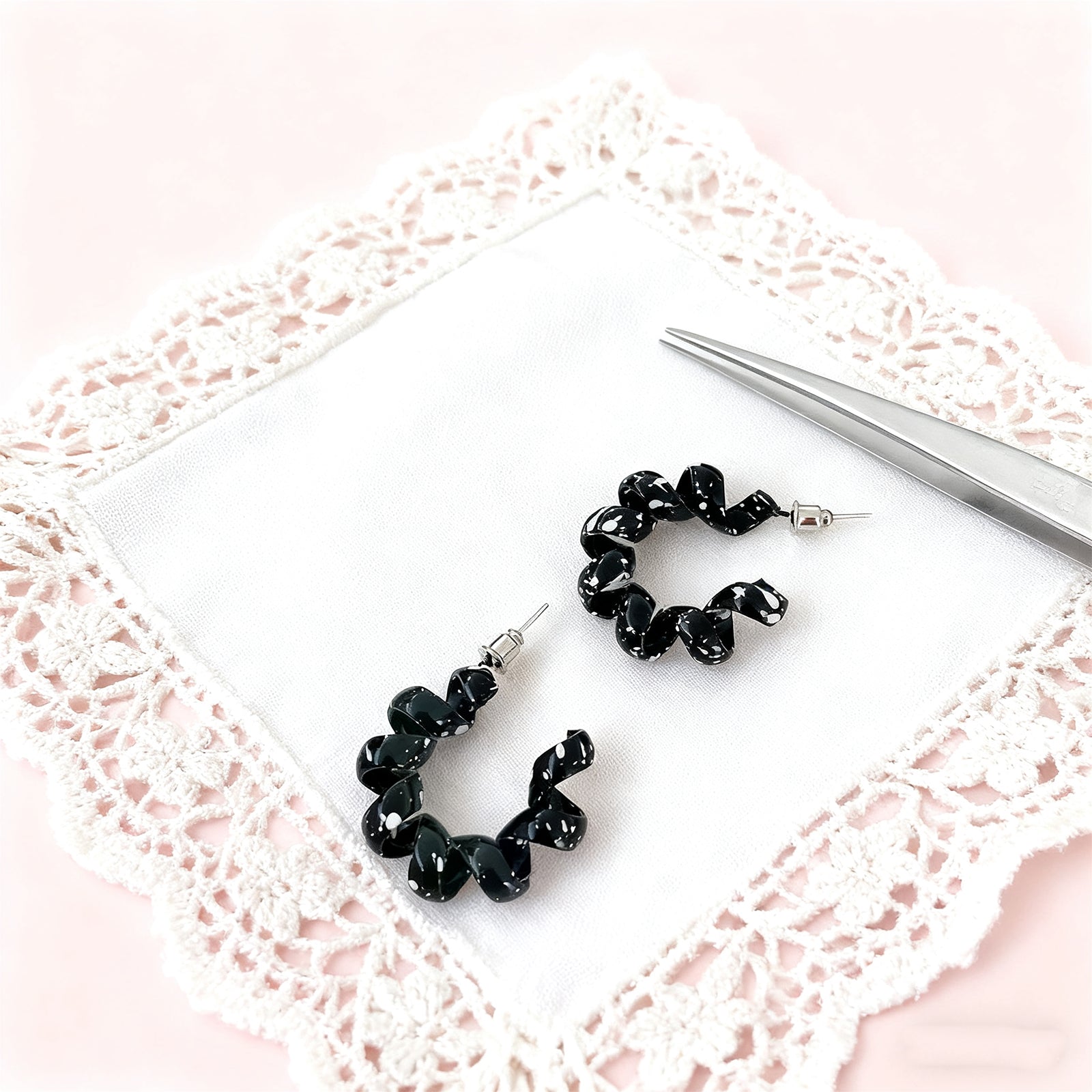 Black&White Earrings-1485