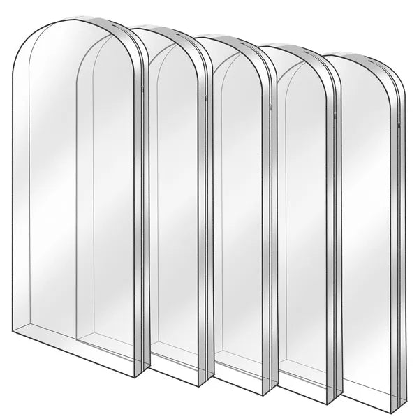 5 Pack Garment Bag For Hanging Clothes Dustproof Waterproof Hanging Clothes Storage Bag Clear Transparent Suits Cover For Sweater Jacket Coat Dress Shirt