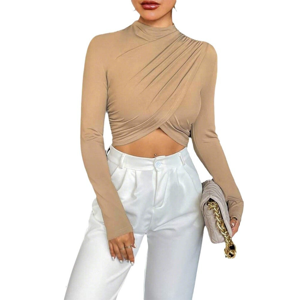 High-end And Aloof Sister Temperament T-shirt Elegant Crop Top