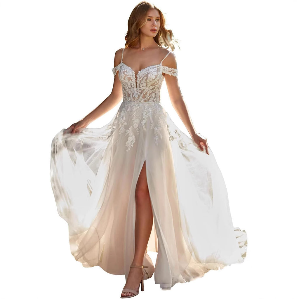 Lady's One-shoulder Fitted Wedding Dress