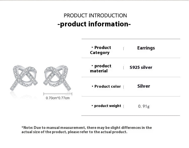 S925 Sterling Silver Micro-inlaid Fully Jeweled Loving Heart Cross Stud Earrings For Women