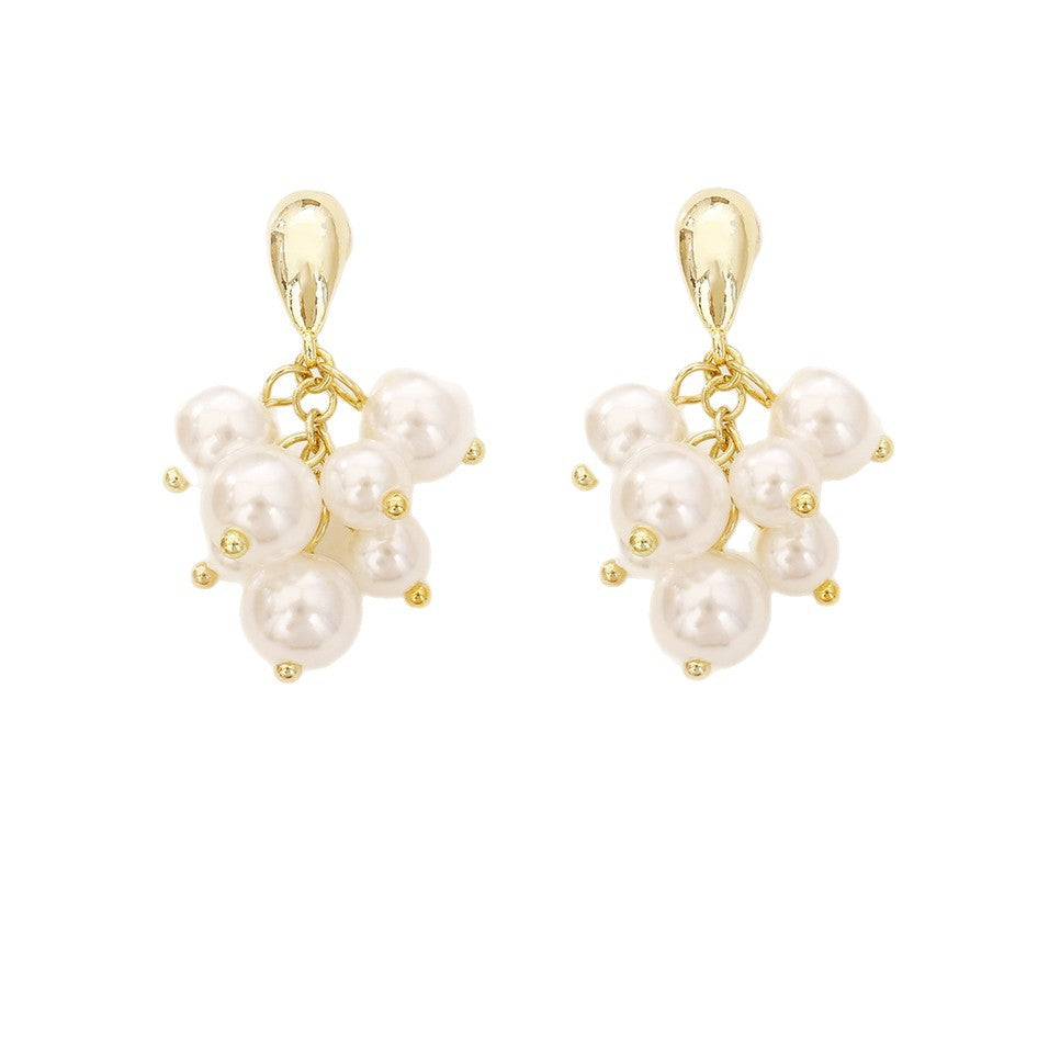 Pearl Grape Cluster Earrings High-end Feel