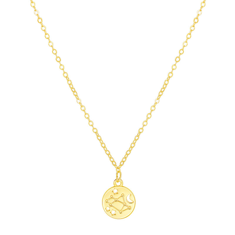 Geometric Round Pendant Six-pointed Star Necklace