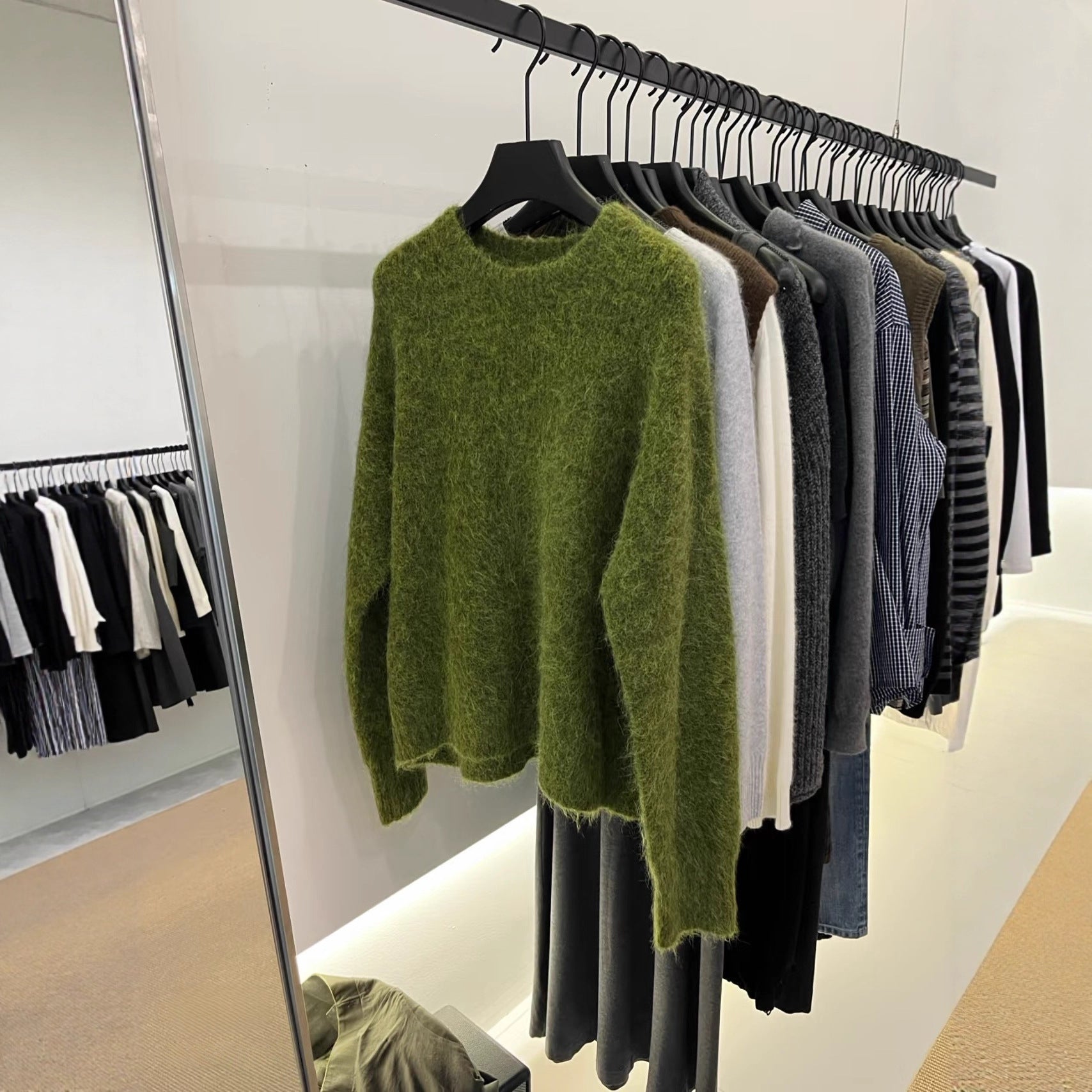 Lazy High-end Green Sweater Women