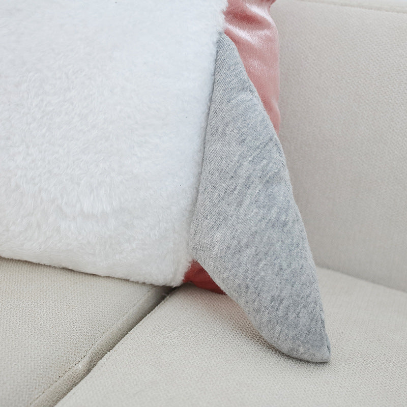 Three Dimensional Shark Pillow With Zipper Pocket