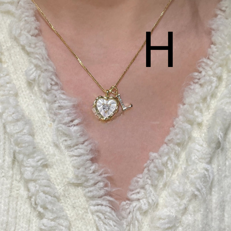 Shimmering Titanium Steel Korean-style Natural Mother-of-Pearl Necklace