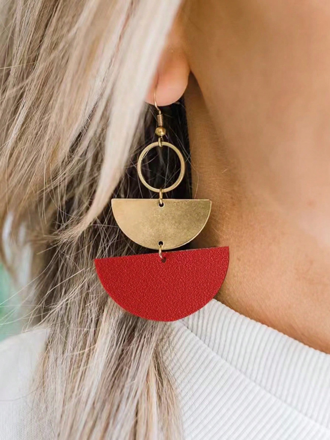 Geometric Triangle Leather Earrings Modern And Unique