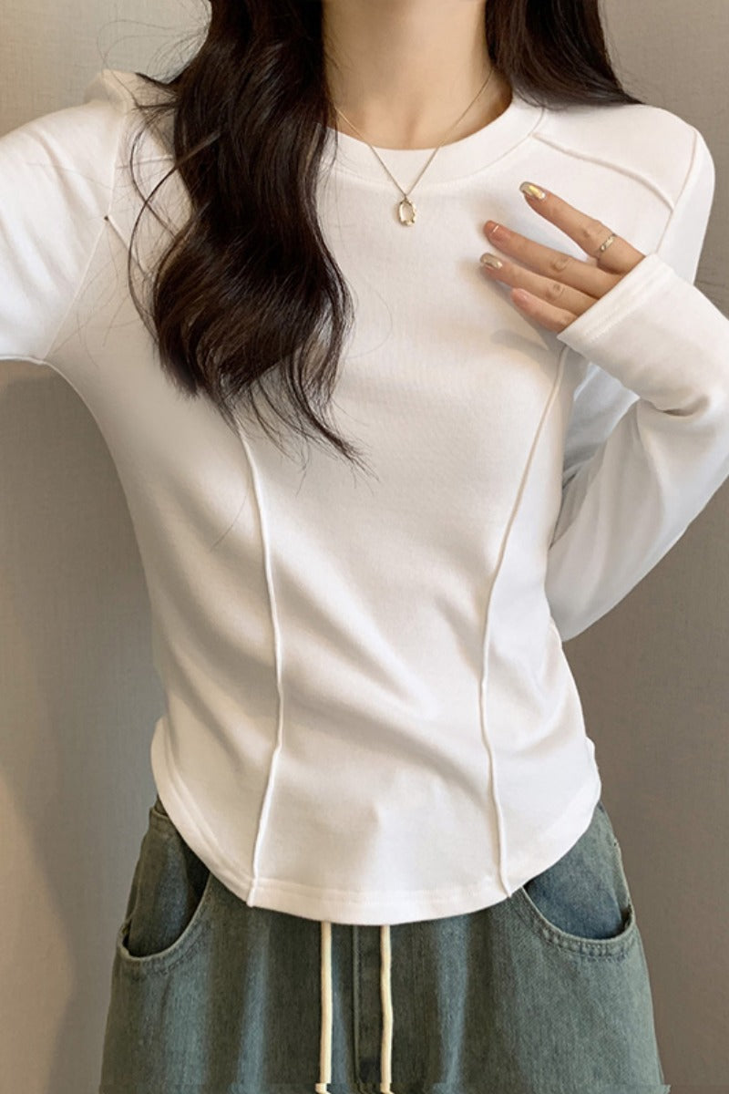 Women's Short Student Slim Fashion Base Shirt