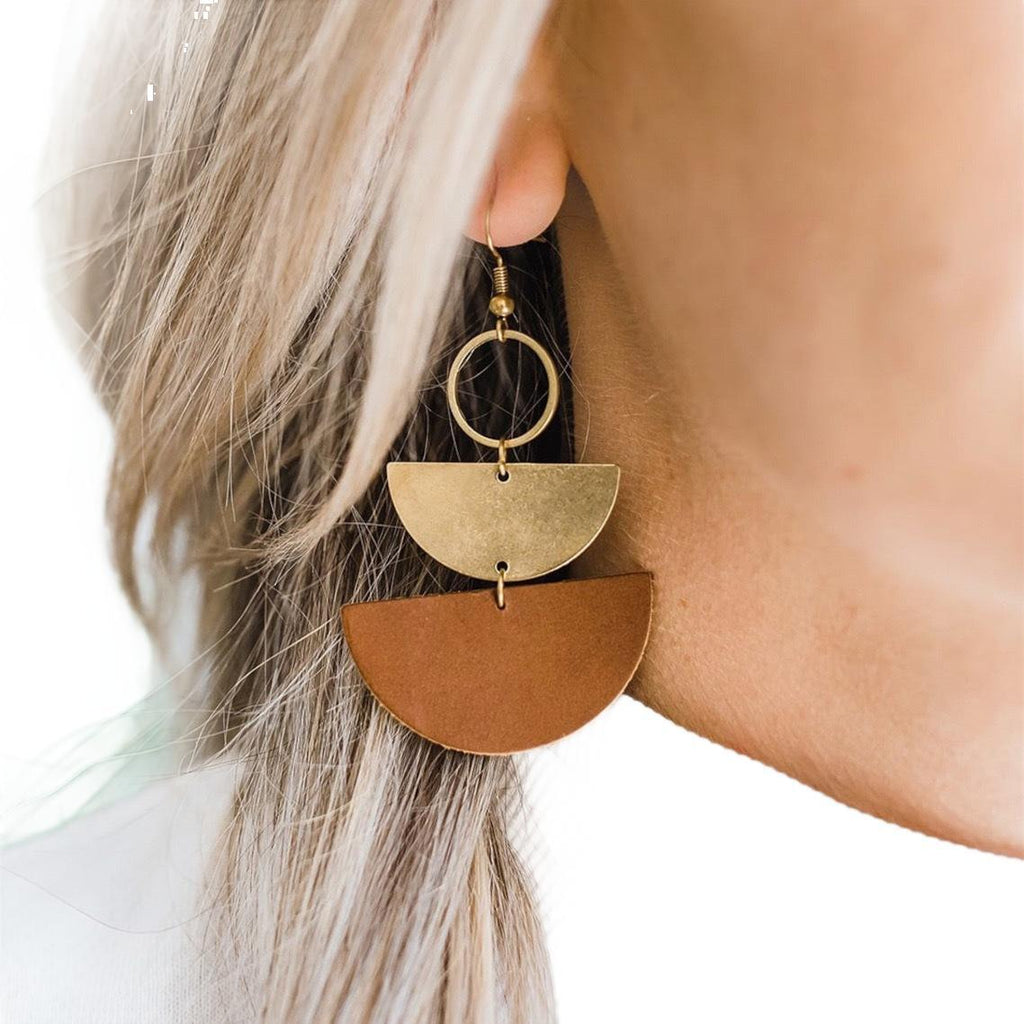 Geometric Triangle Leather Earrings Modern And Unique