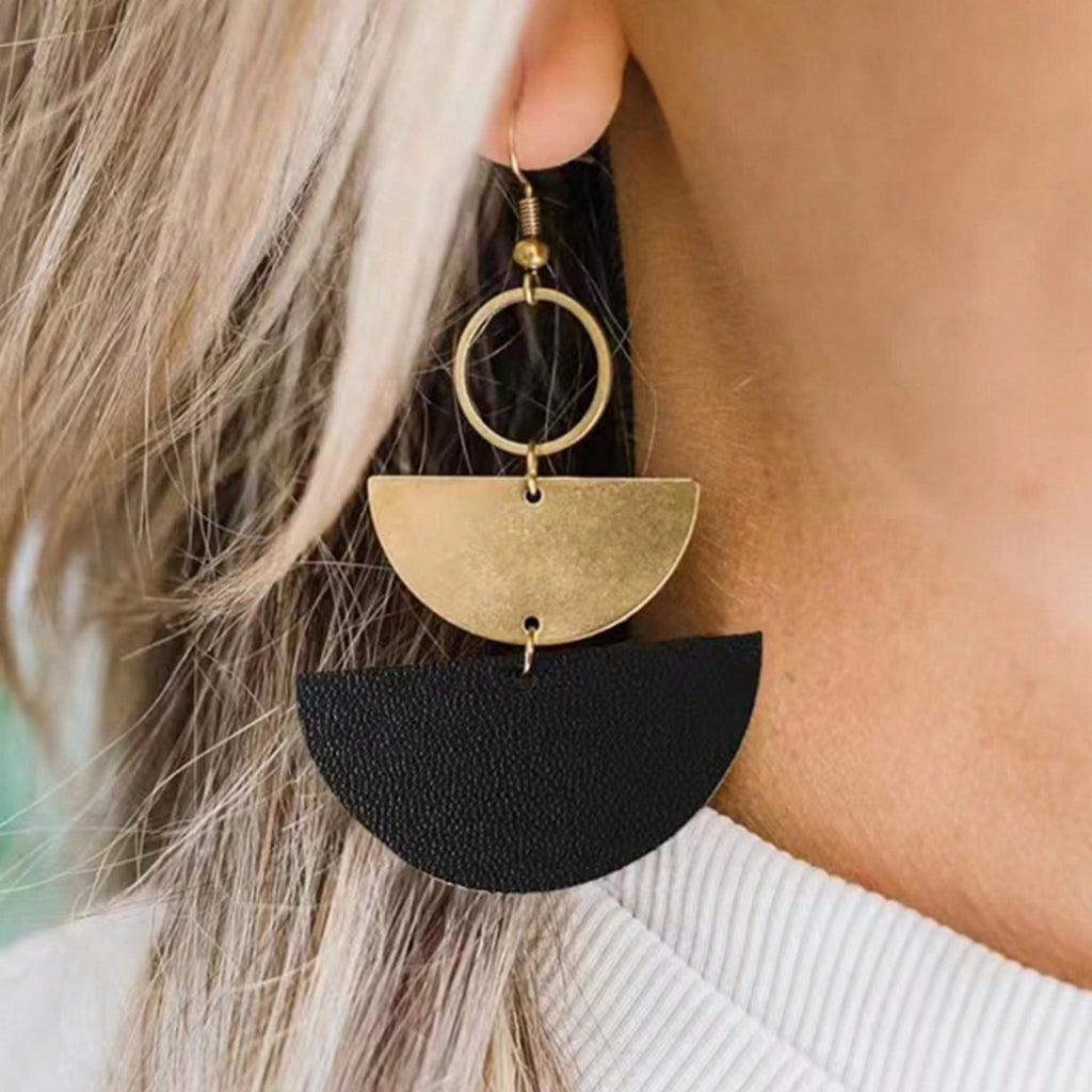 Geometric Triangle Leather Earrings Modern And Unique