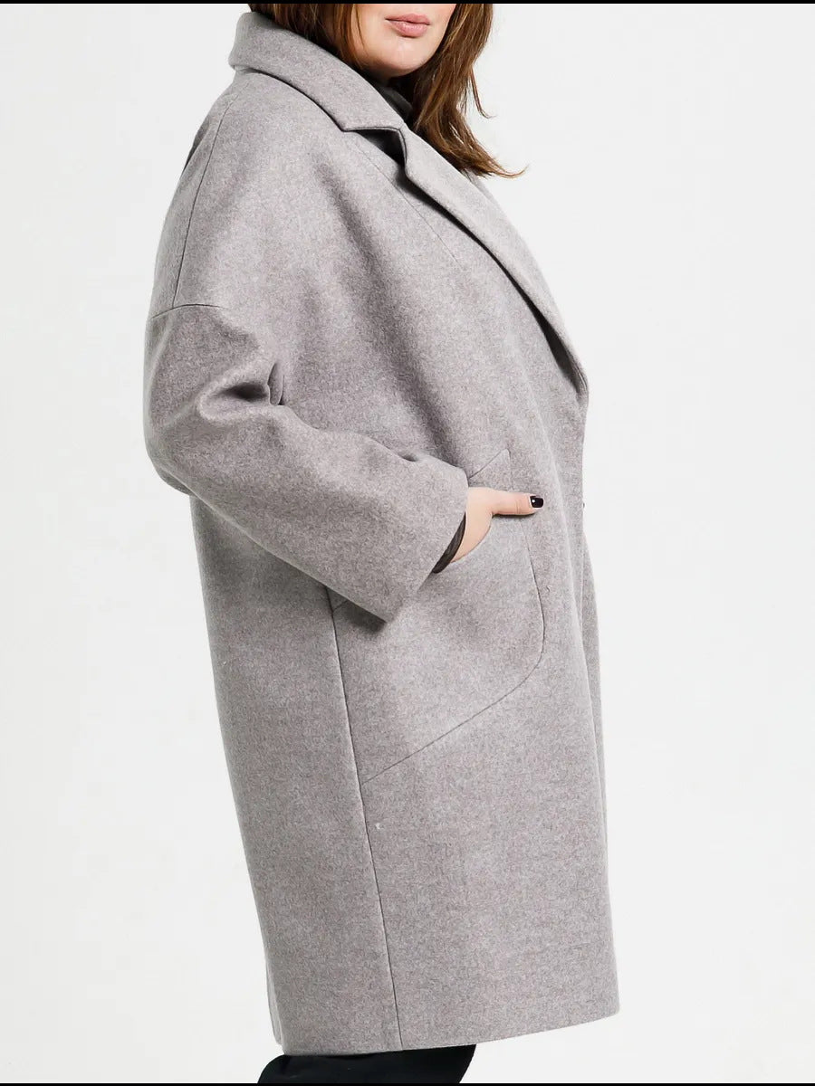 Long Wool Coat With Pockets For Women