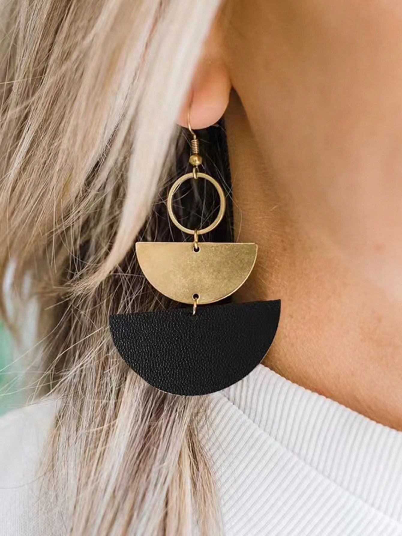 Geometric Triangle Leather Earrings Modern And Unique