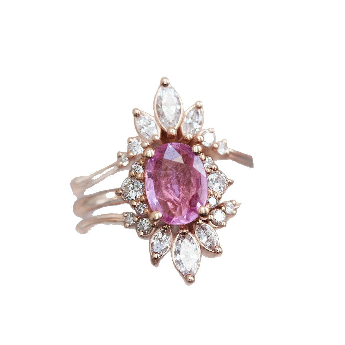 Tourmaline Zircon Full Diamond Colored Gems Ring For Women