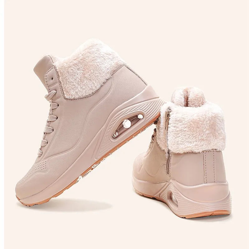Warm Fleece-lined Women's Thick-soled Air-cushion Anti-slip Snow Boots