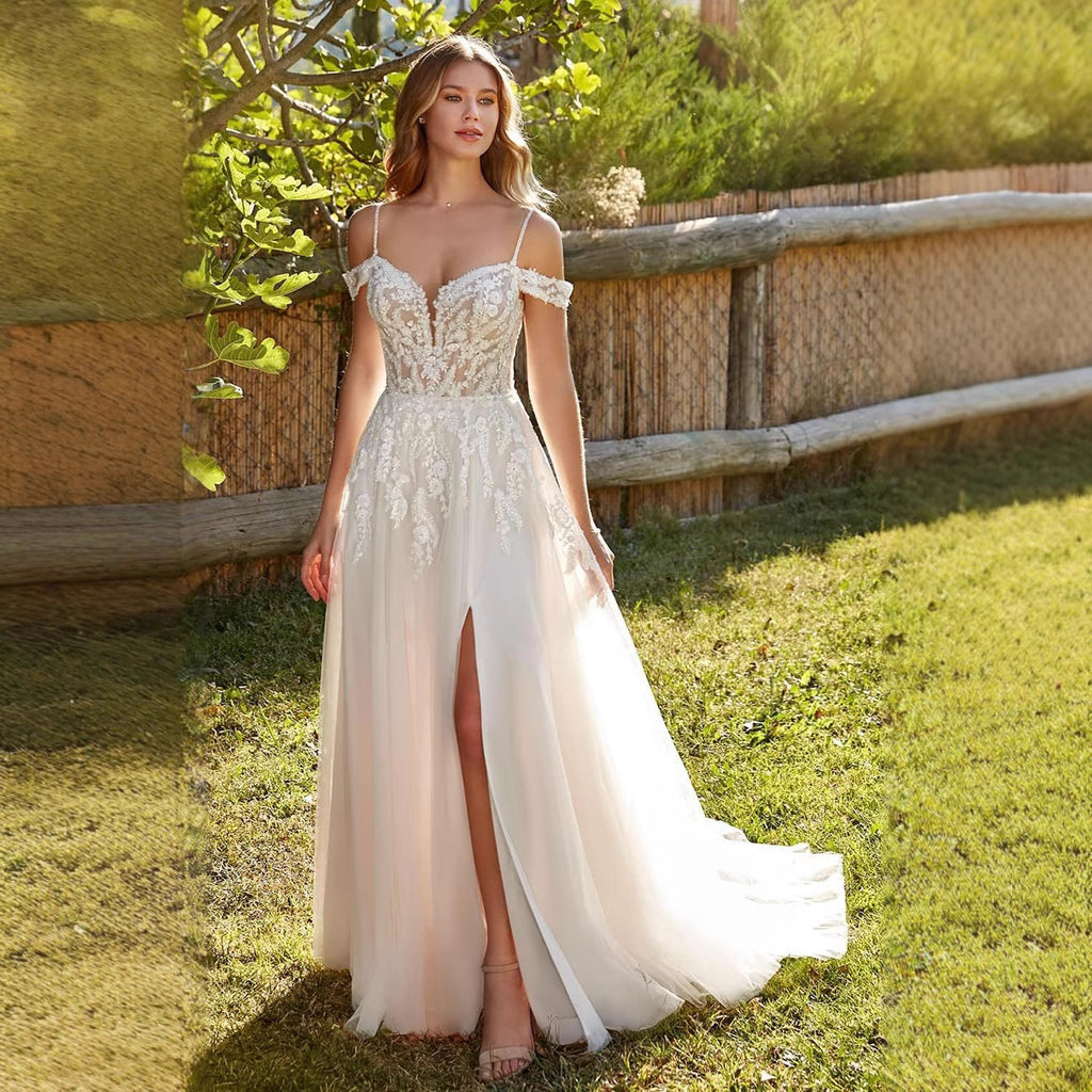 Lady's One-shoulder Fitted Wedding Dress