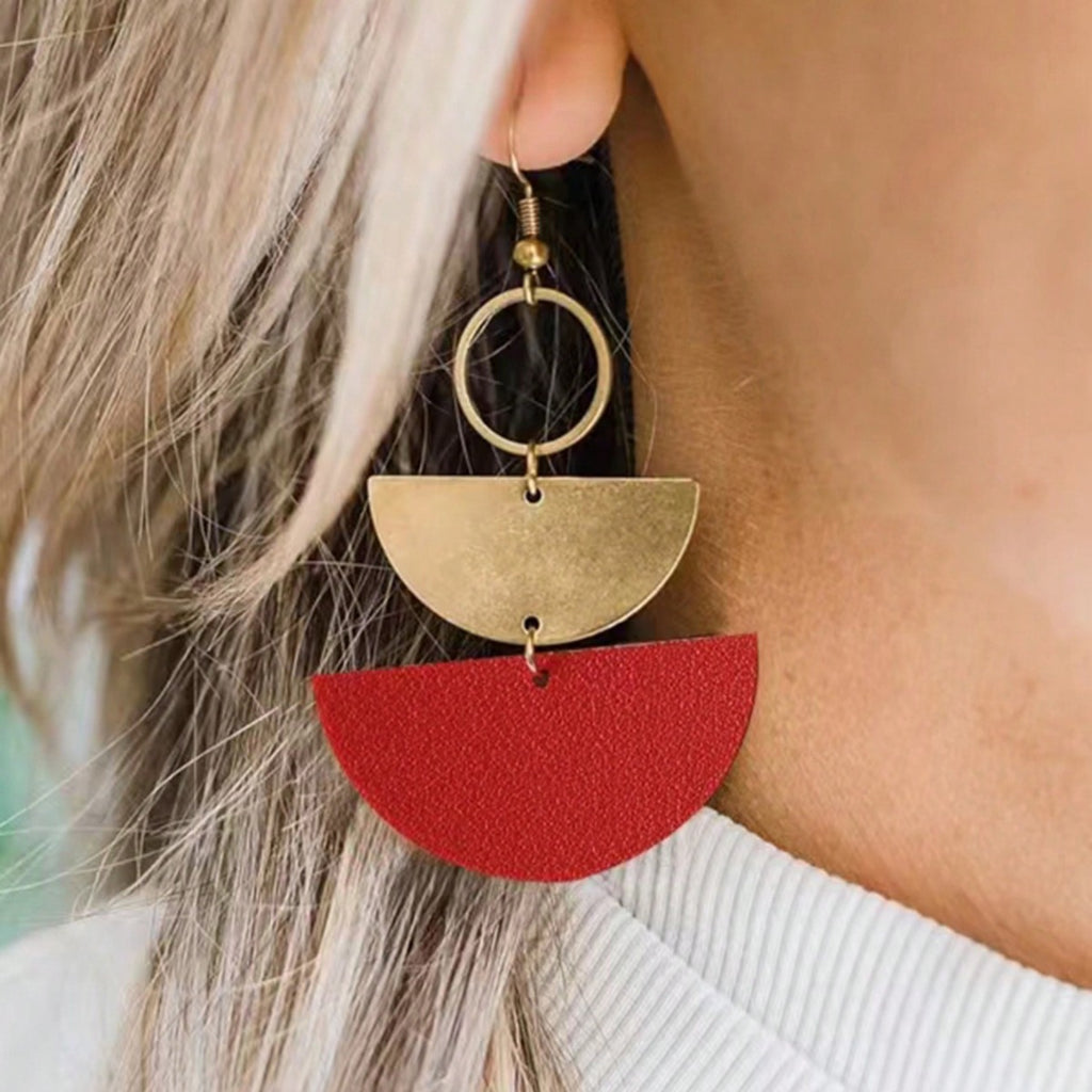 Geometric Triangle Leather Earrings Modern And Unique