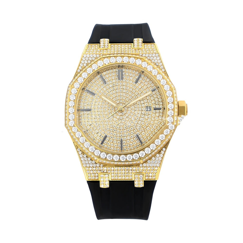 Moissanite Men's Watch Automatic European And American Mechanical Steel Belt