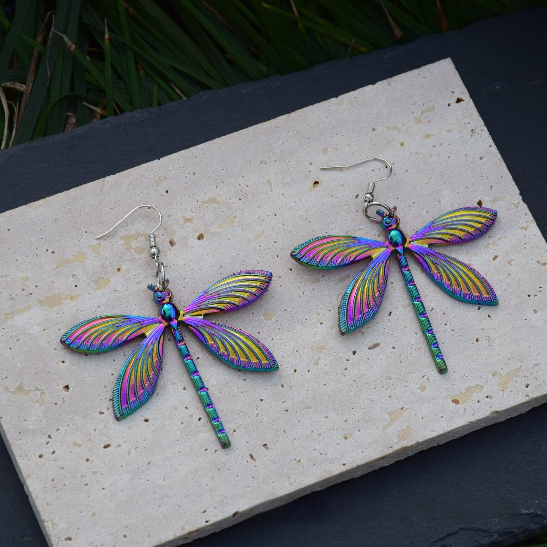 Colorful Rainbow Dragonfly Keychain Keyring
