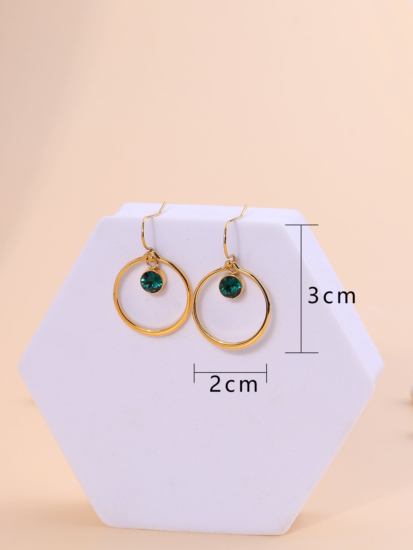 Titanium Steel Fashion Zirconia Circle Earrings