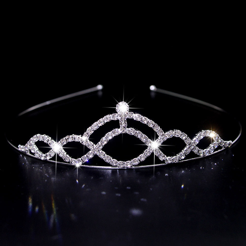 Crown Women's Hollow Claw Chain Rhinestone Princess Tiara Hairband
